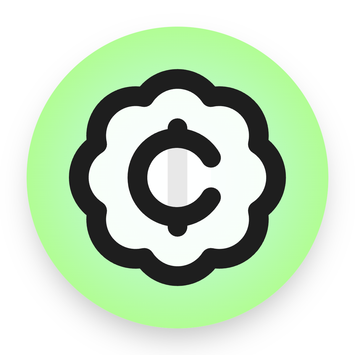 Badge Cent icon for Social Media logo