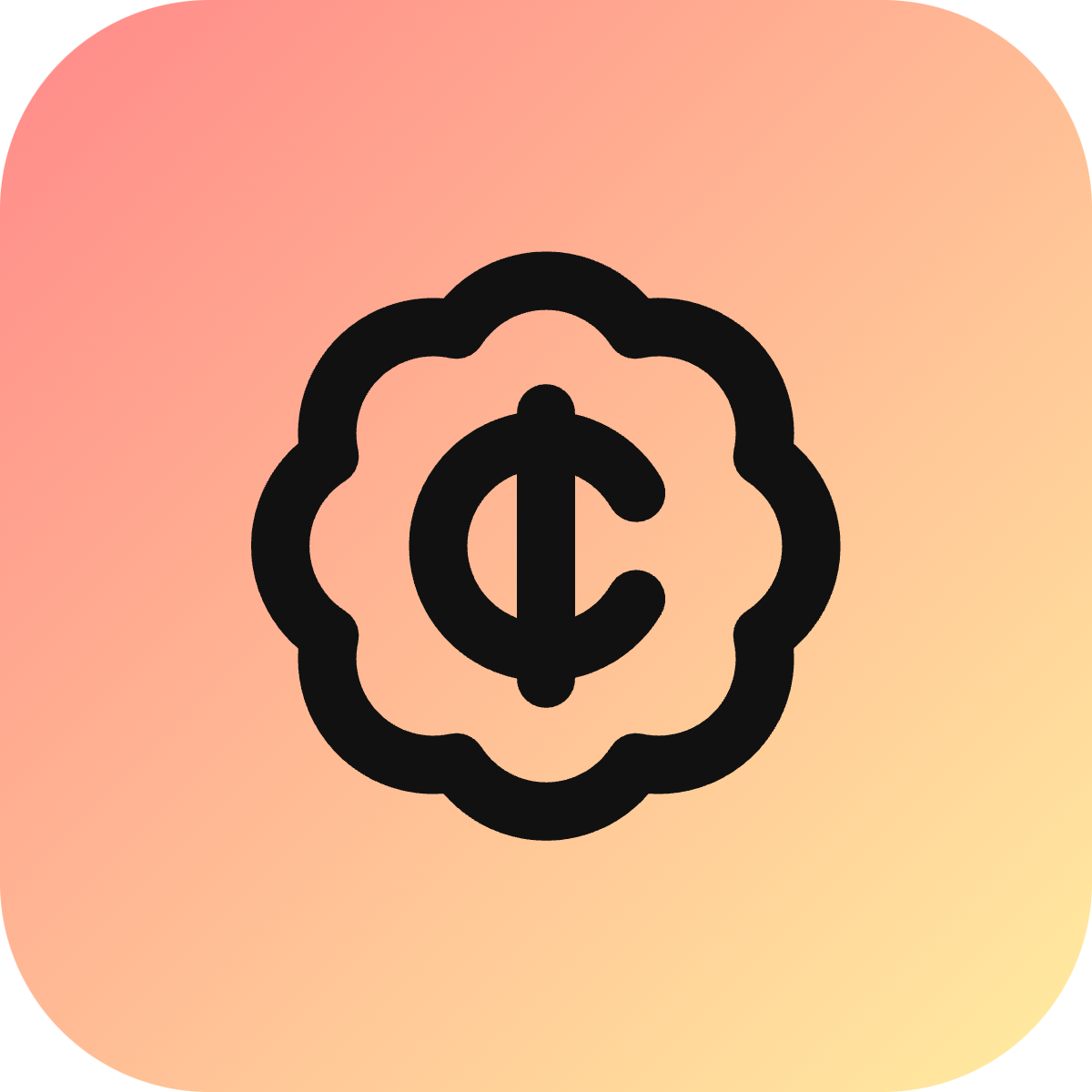 Badge Cent icon for SaaS logo