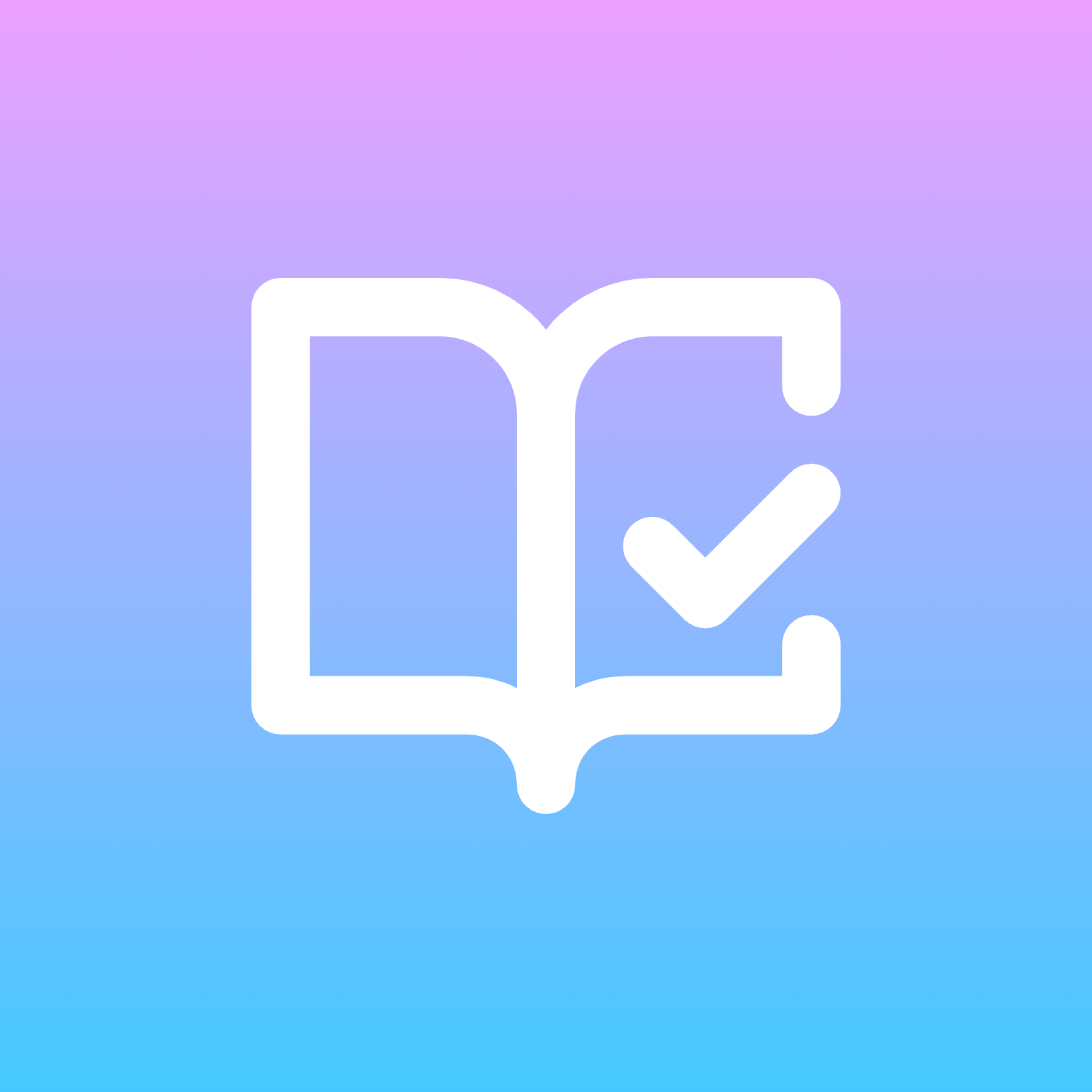 Book Open Check icon for Online Course logo