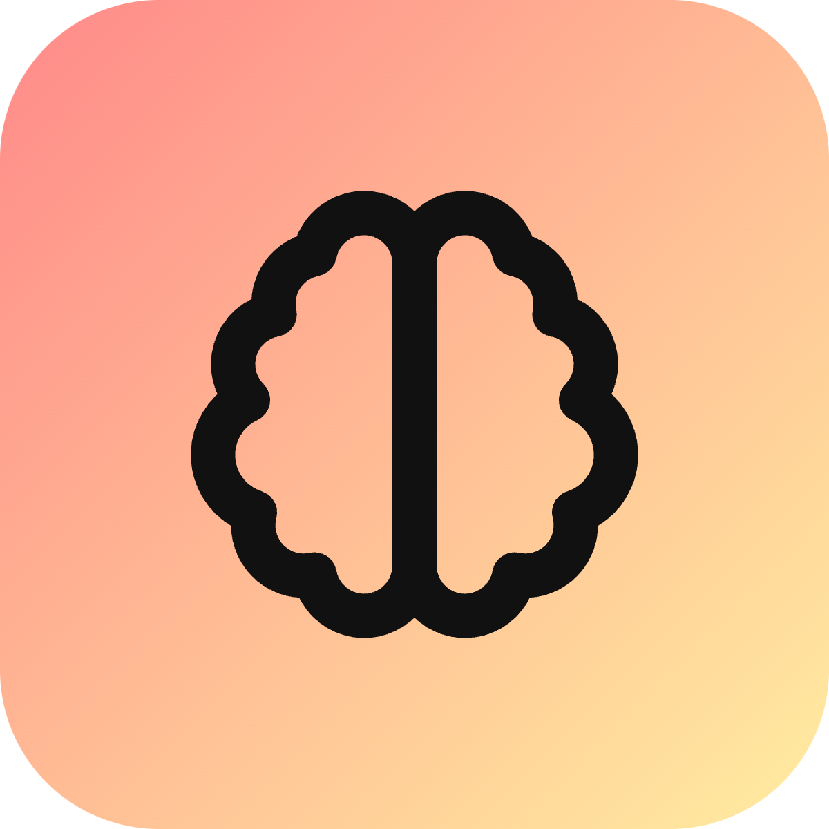 Brain icon for Mobile App logo