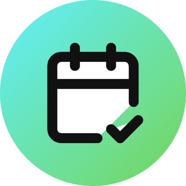 Calendar Check 2 icon for Photography logo