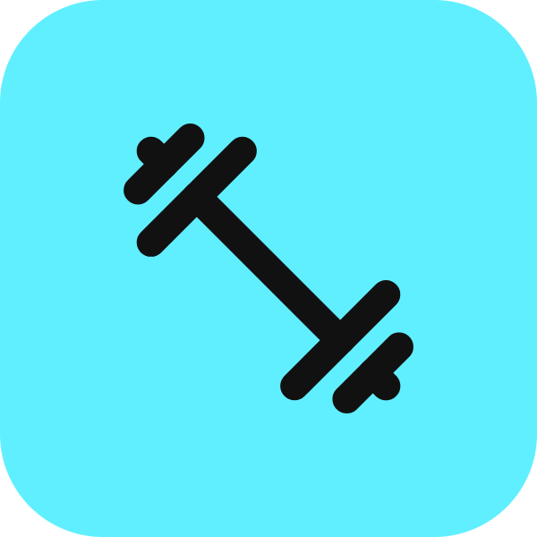 Dumbbell icon for Mobile App logo