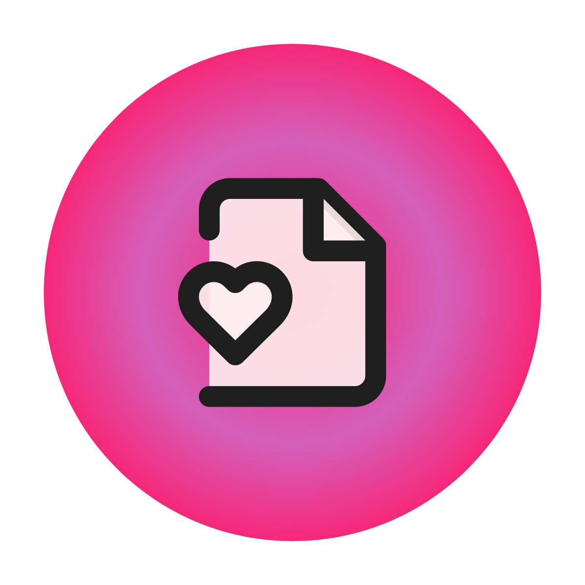 File Heart icon for SaaS logo