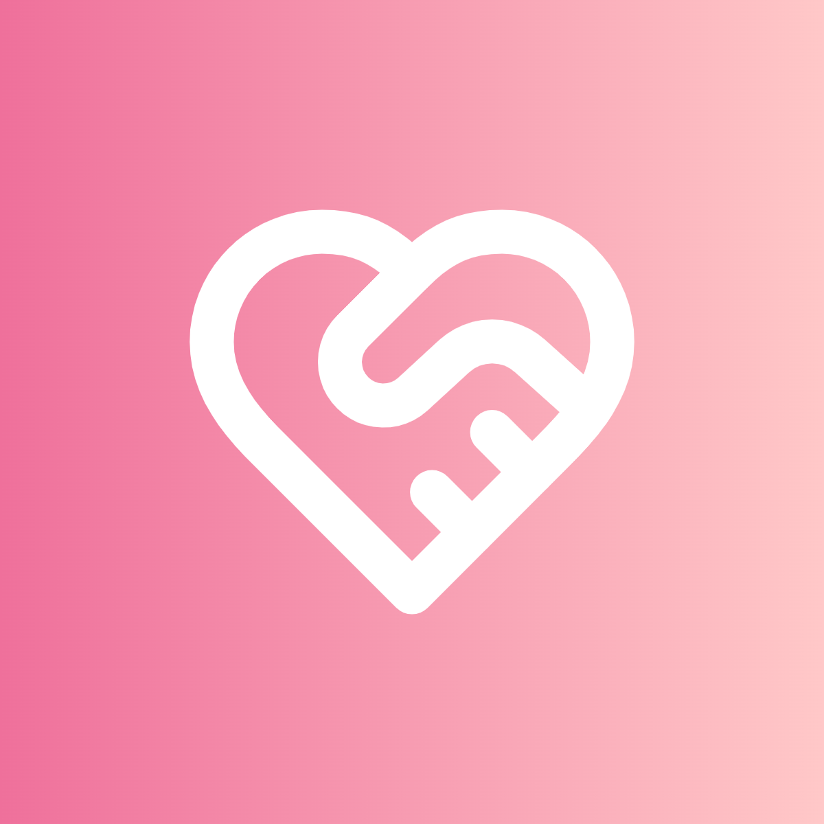 Heart Handshake icon for Dating Site logo