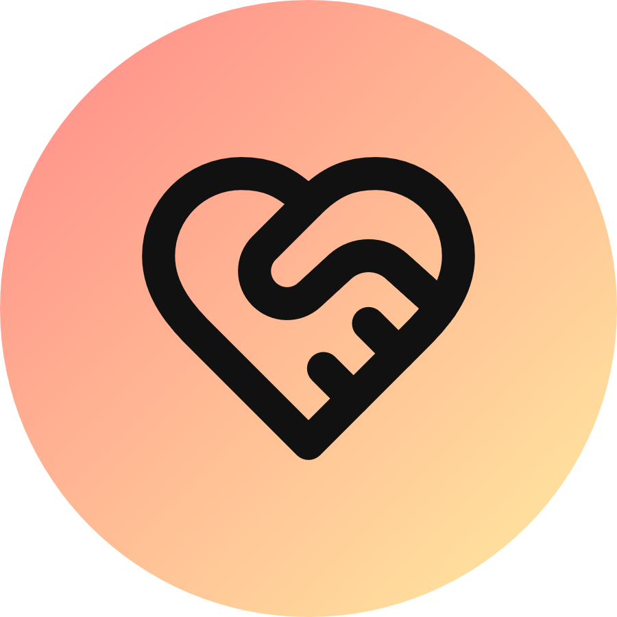 Heart Handshake icon for Mobile App logo