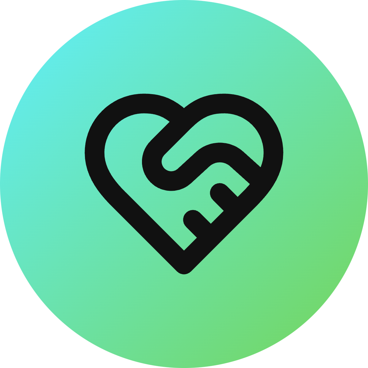 Heart Handshake icon for SaaS logo