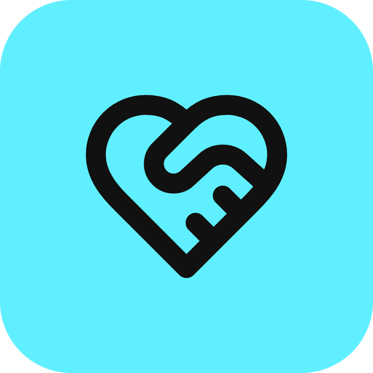 Heart Handshake icon for SaaS logo