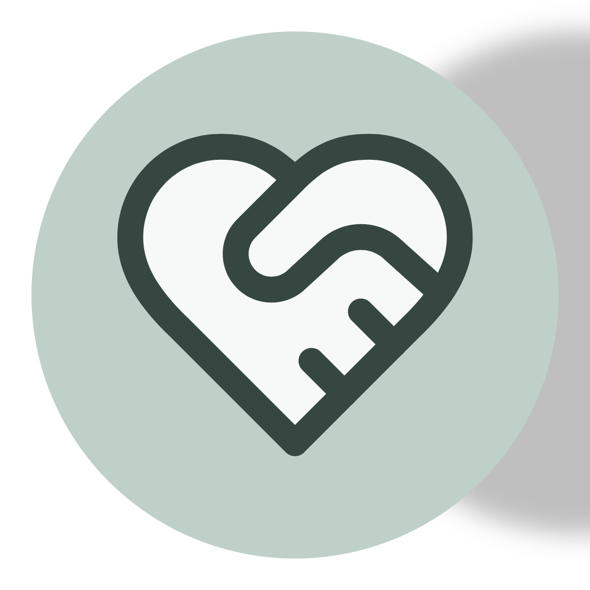 Heart Handshake icon for Ecommerce logo