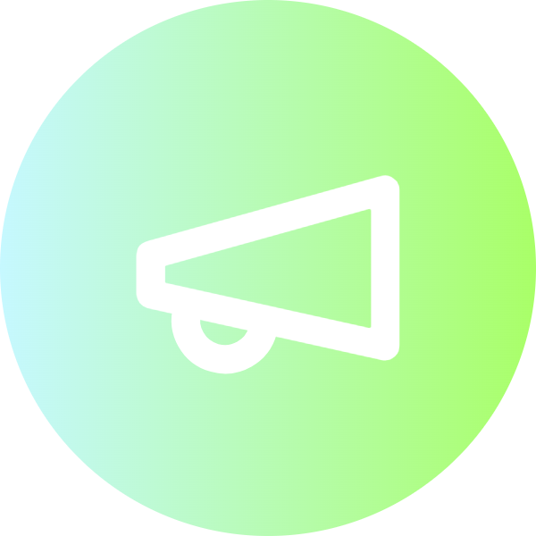 Megaphone icon for SaaS logo