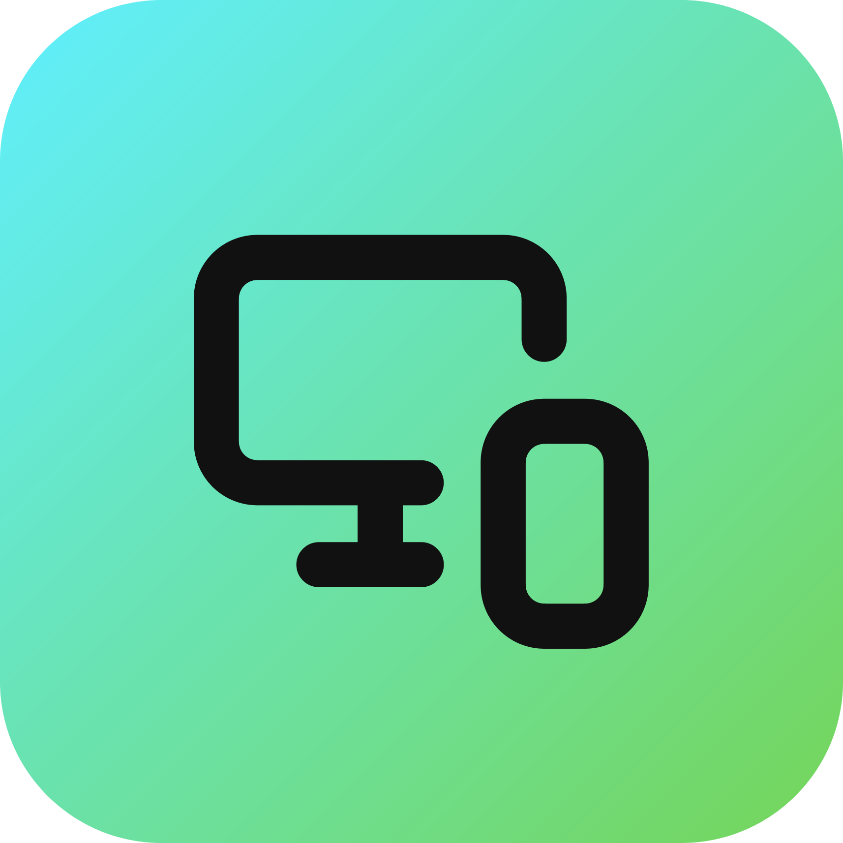 Monitor Smartphone icon for Mobile App logo