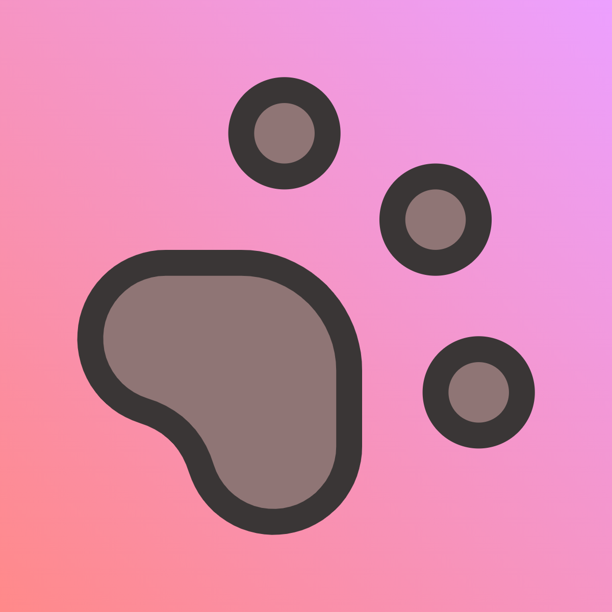 Paw Print icon for Mobile App logo