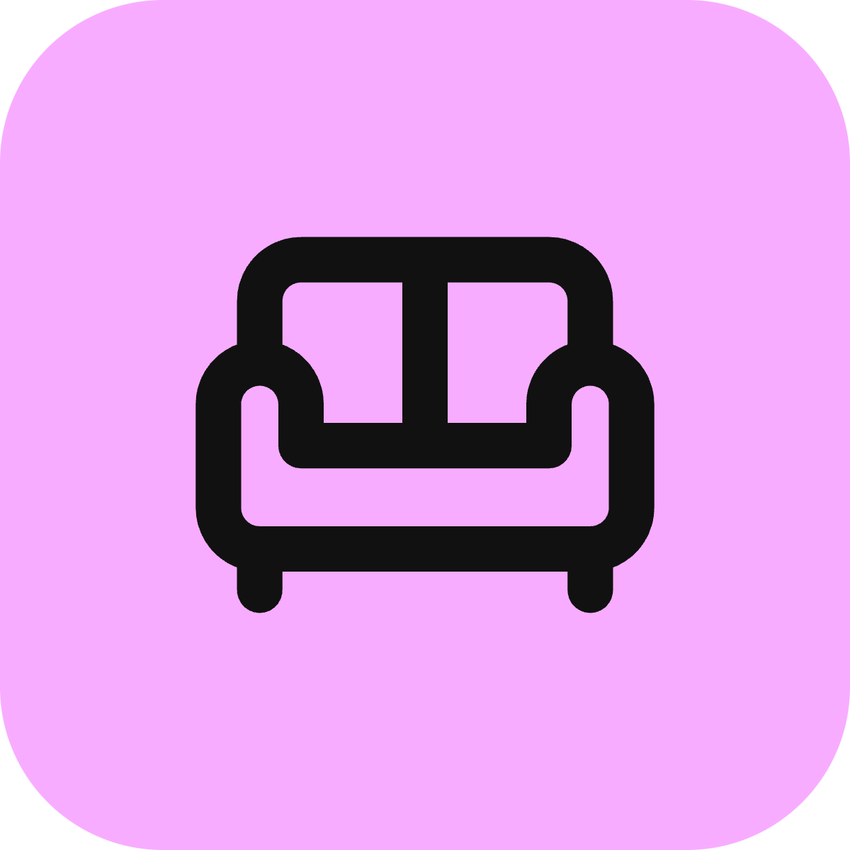 Sofa icon for Hotel logo